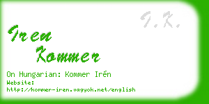 iren kommer business card